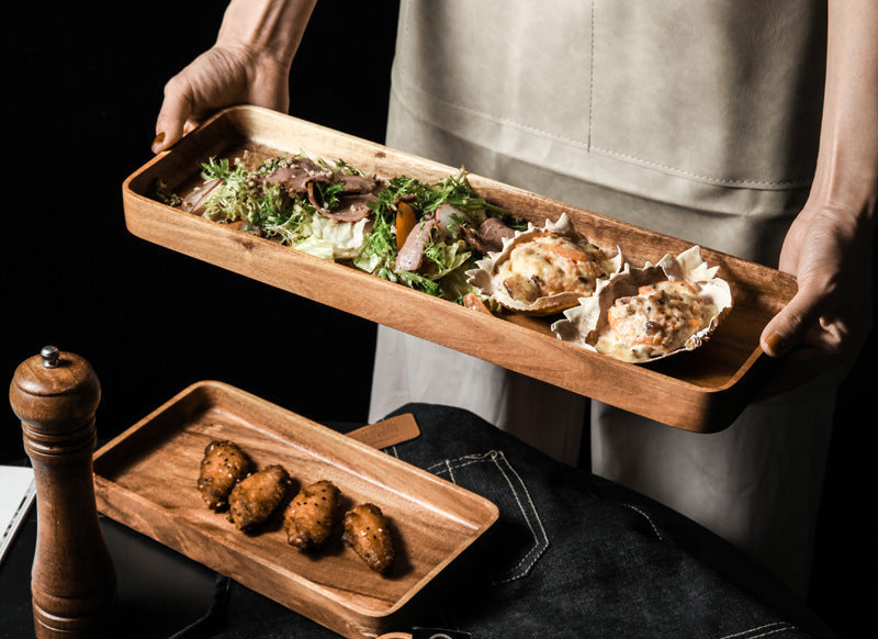 Breakfast Plate, Fruit Plate, Wooden Western Food Plate