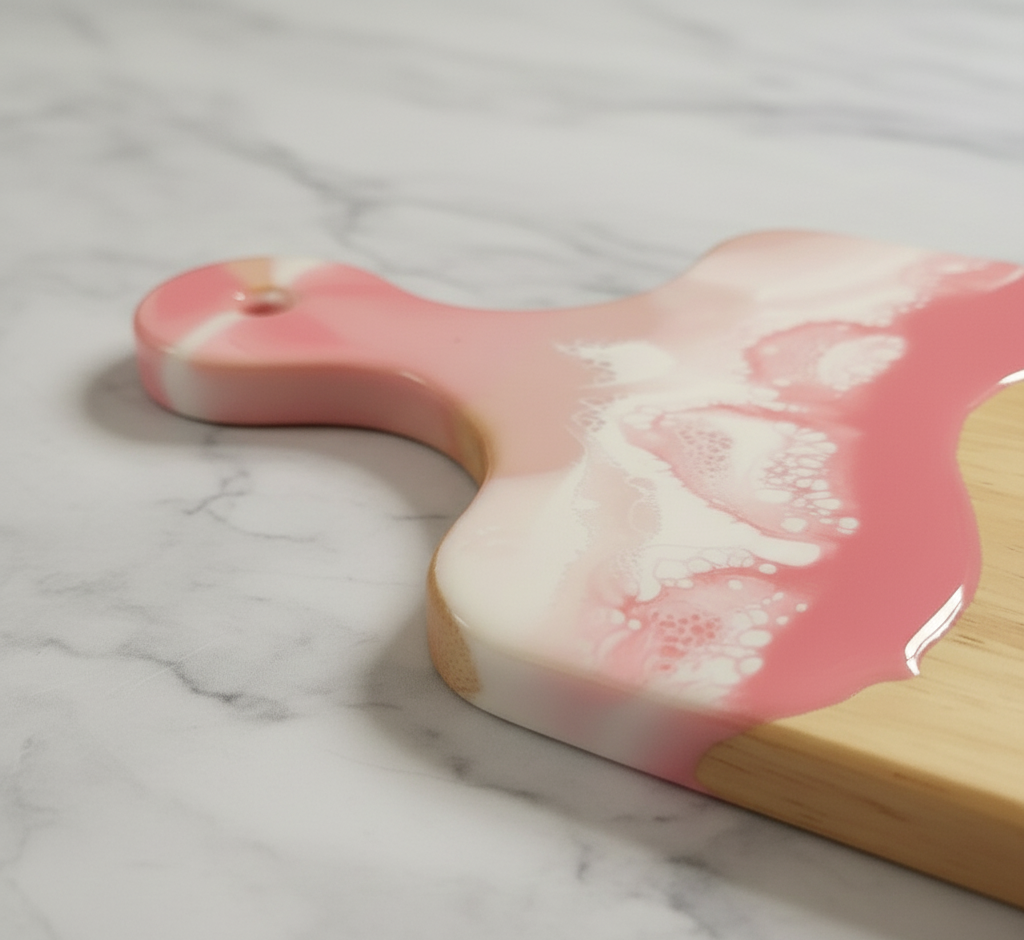 Pink & White Charcuterie and Serving Board