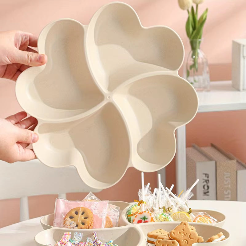 Heart Shaped Fruit Platter Creative Plates Food Storage Box Dried Fruit Nut Salads Snack Divided Candy Dessert Tray Container