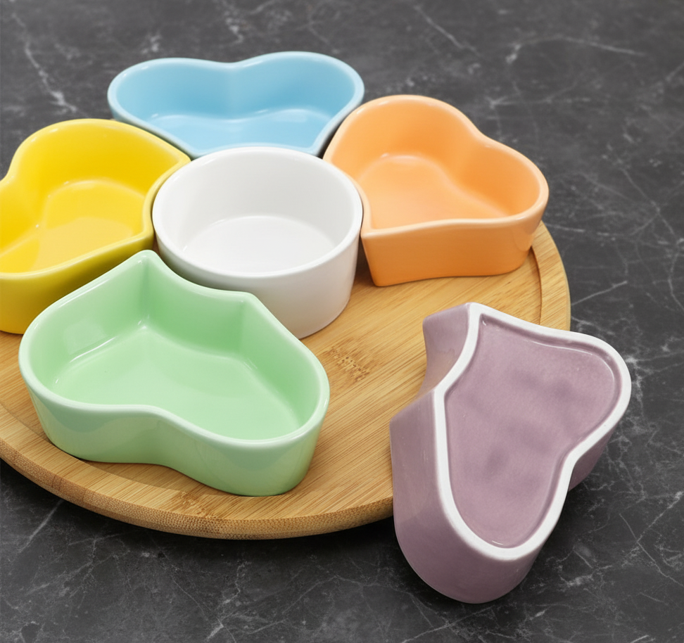 11'' Lazy Susan Tray, Ceramic 360° Rotating Serving Platters