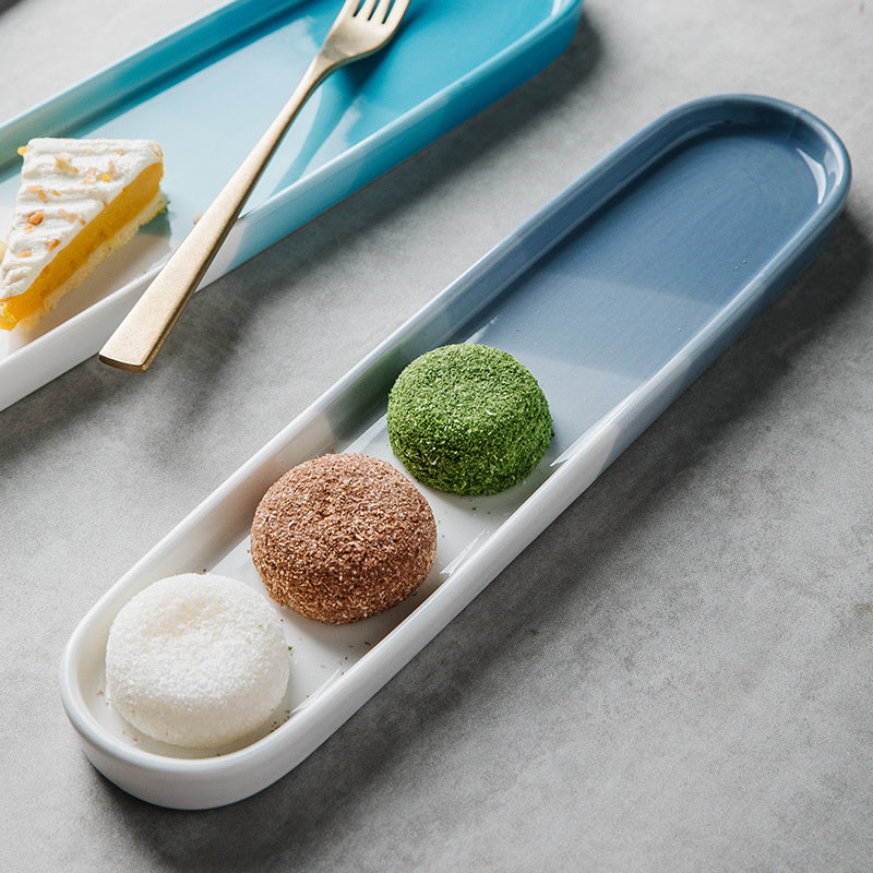 Japanese long ceramic plate