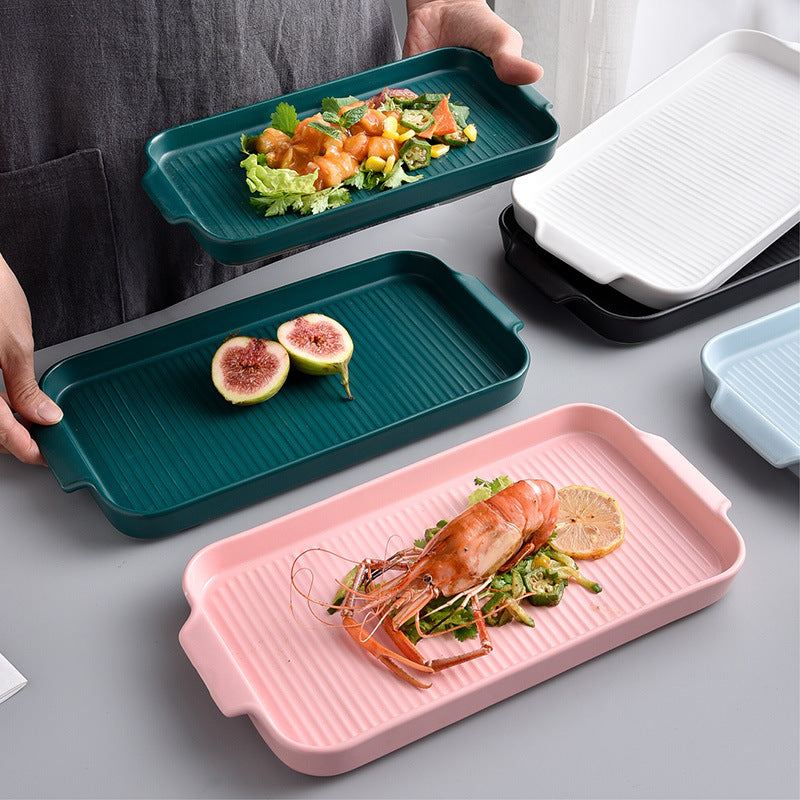 Rectangular household ceramic plate plate