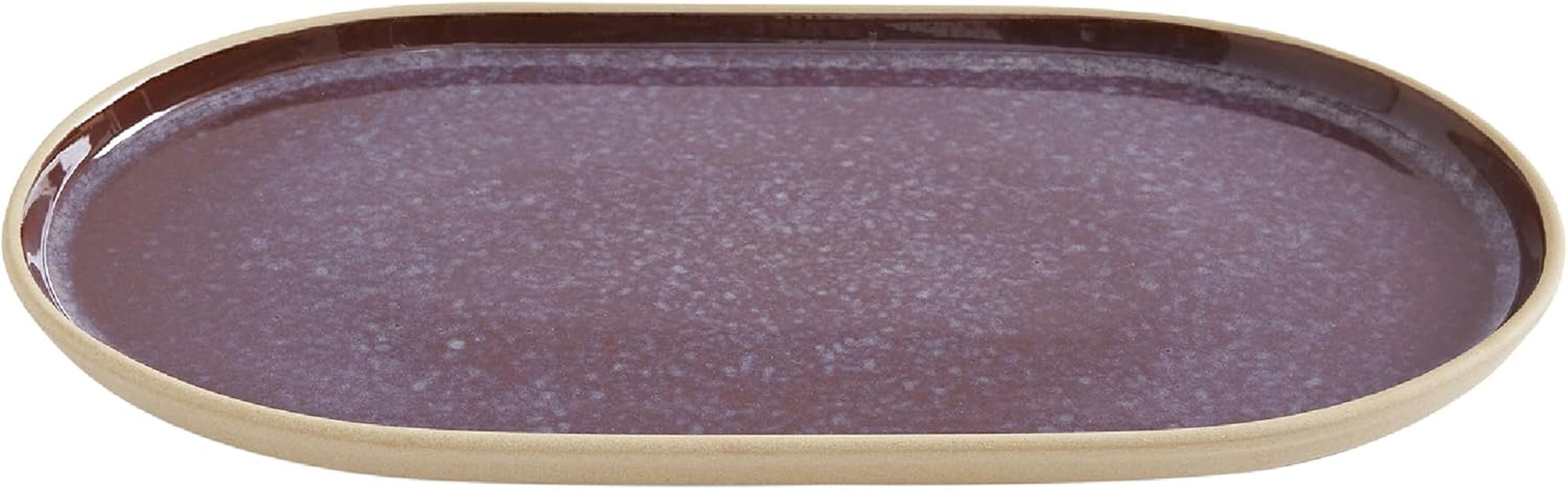 Minerals Oval Serving Platter (13.7"X 7.5") - Stoneware Serving Dish with Reactive Glaze, Amethyst - Modern Ceramic Serveware for Dining, Entertaining, Gifting - Great for Charcuterie