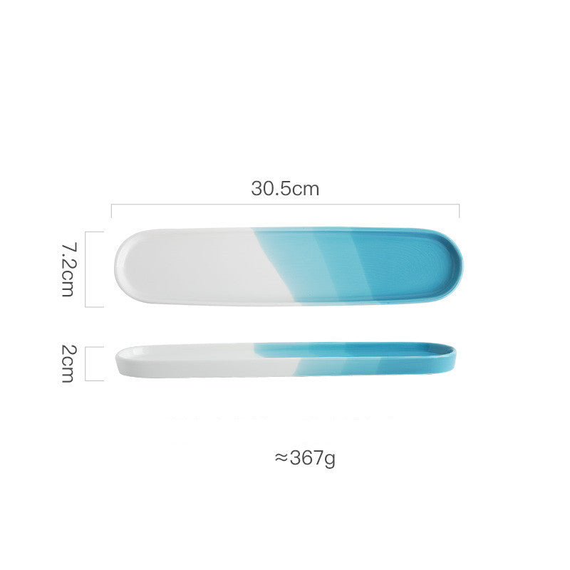 Japanese long ceramic plate