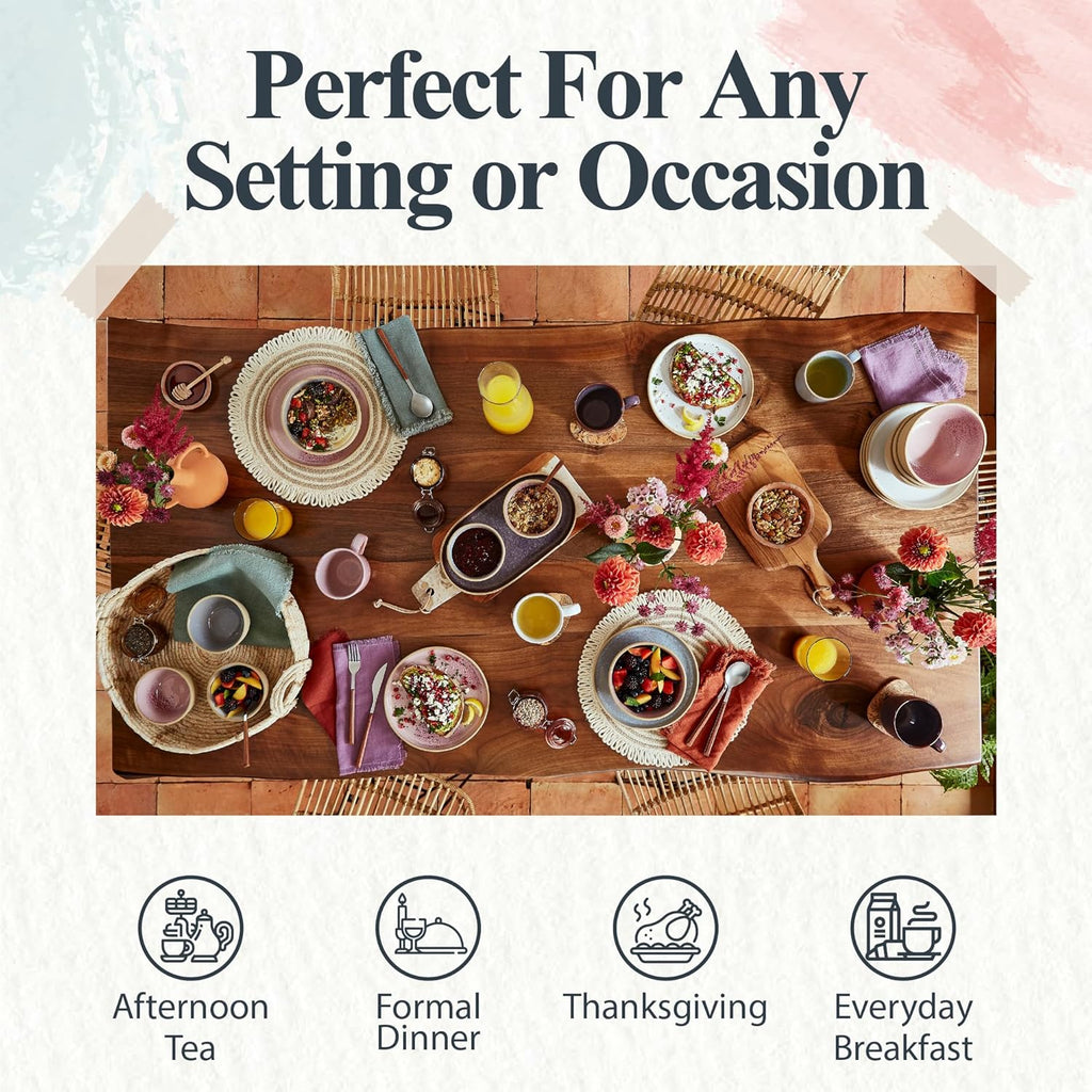 Minerals Oval Serving Platter (13.7"X 7.5") - Stoneware Serving Dish with Reactive Glaze, Amethyst - Modern Ceramic Serveware for Dining, Entertaining, Gifting - Great for Charcuterie