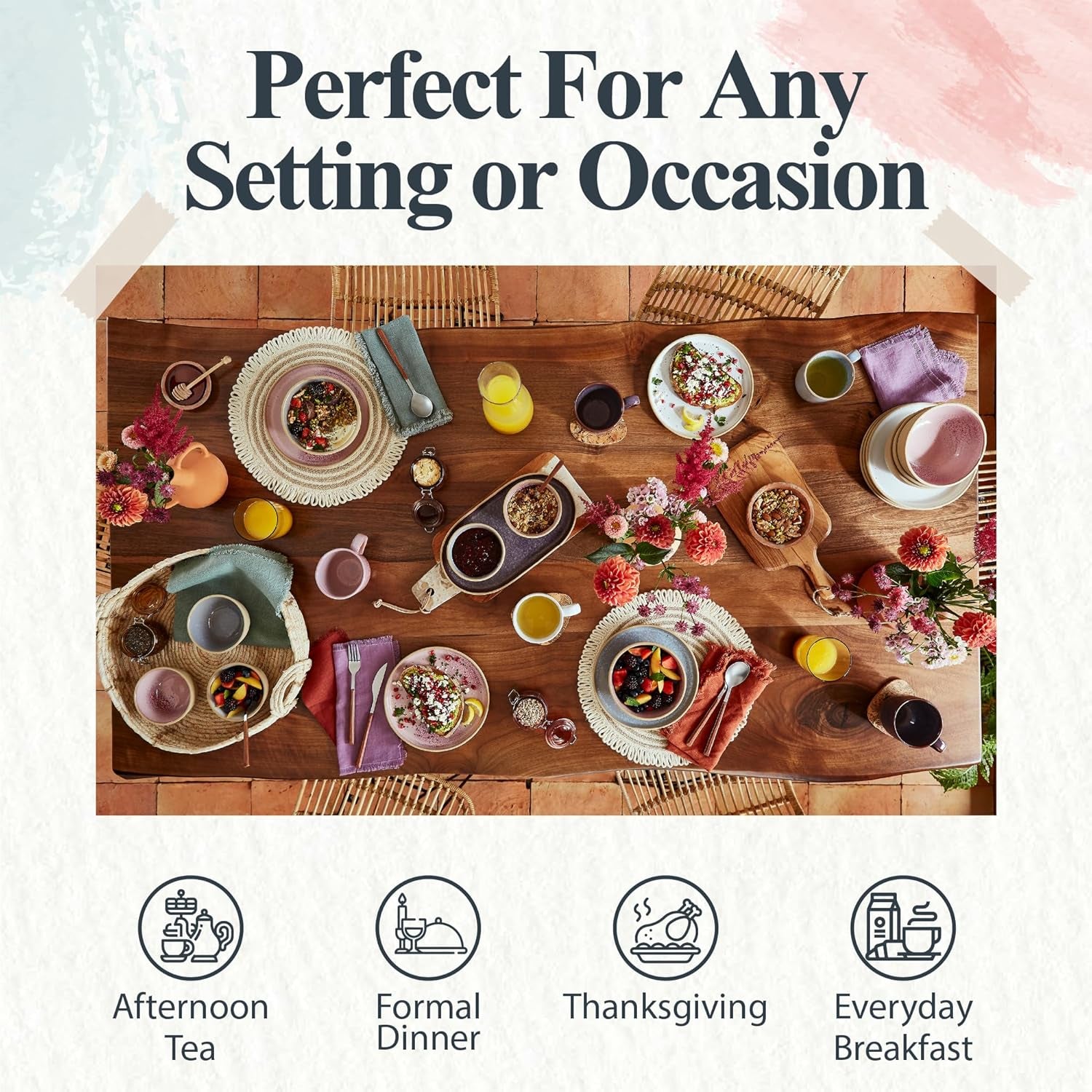 Minerals Oval Serving Platter (13.7"X 7.5") - Stoneware Serving Dish with Reactive Glaze, Amethyst - Modern Ceramic Serveware for Dining, Entertaining, Gifting - Great for Charcuterie