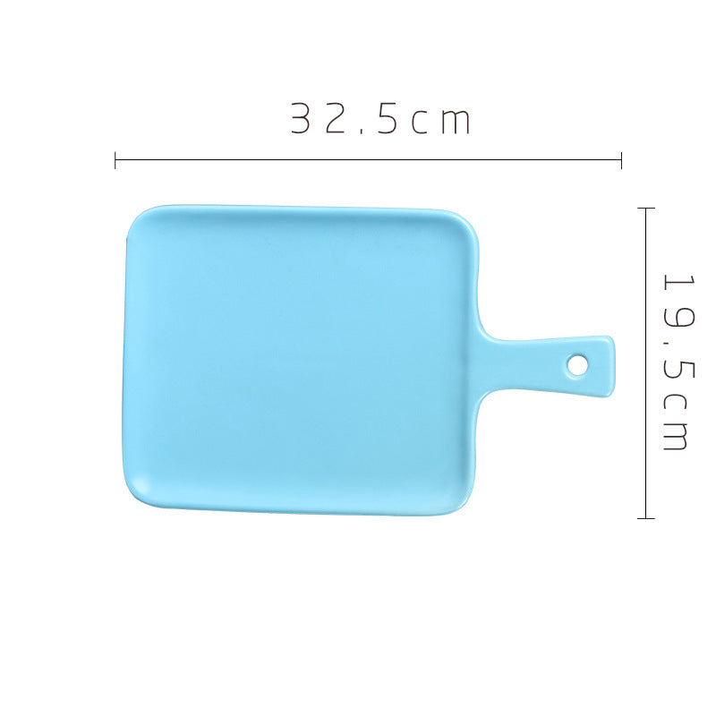 Household Fruit Plate Ceramic Tableware With Handle