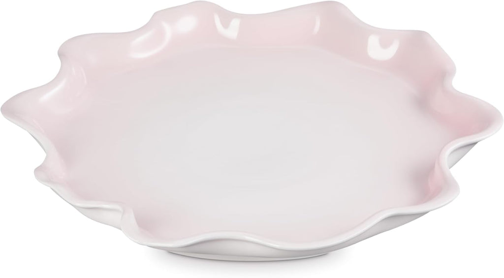 Stoneware Iris Cpllection Serving Platter, 14", Shell Pink
