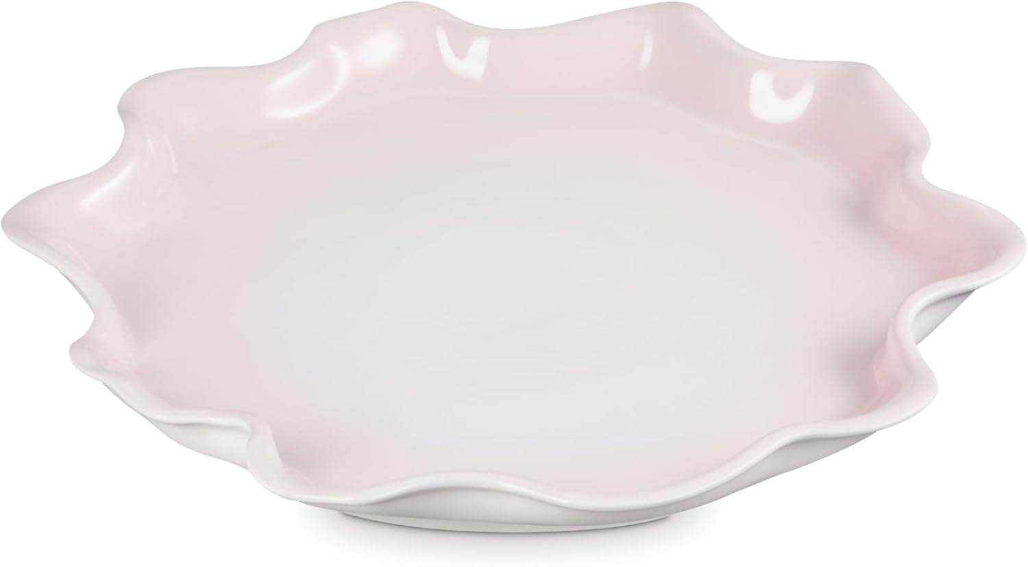 Stoneware Iris Cpllection Serving Platter, 14", Shell Pink