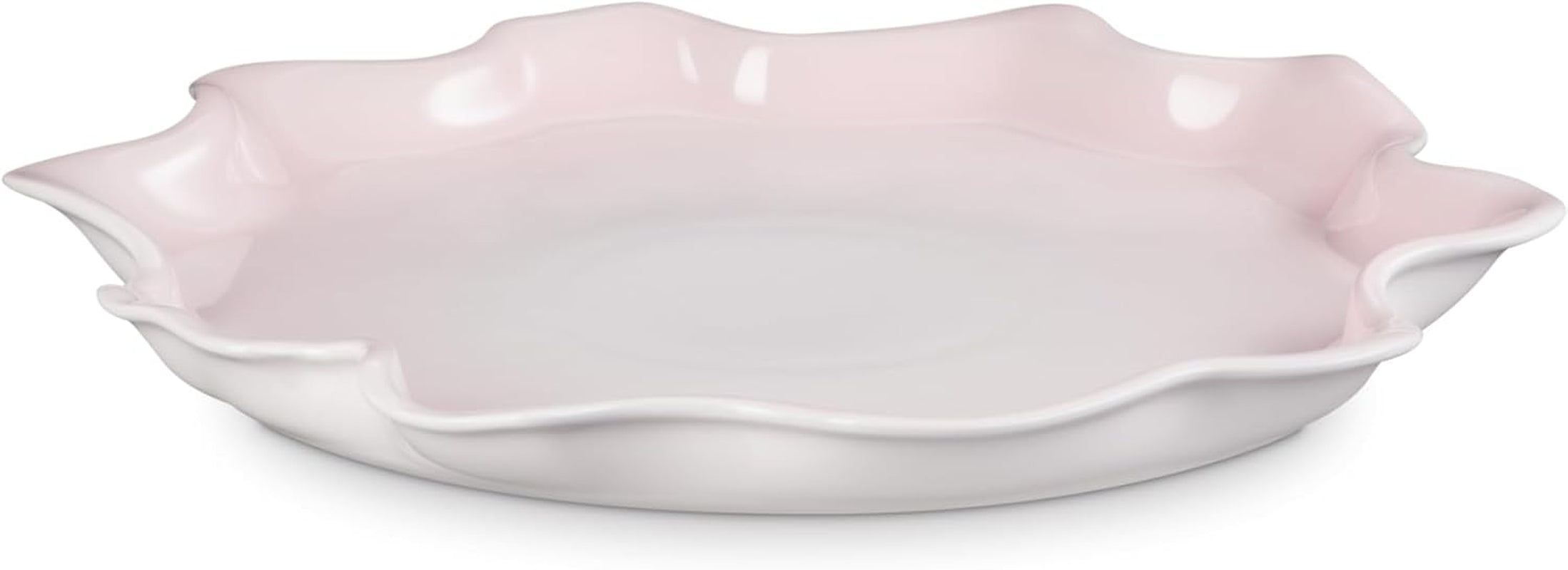 Stoneware Iris Cpllection Serving Platter, 14", Shell Pink