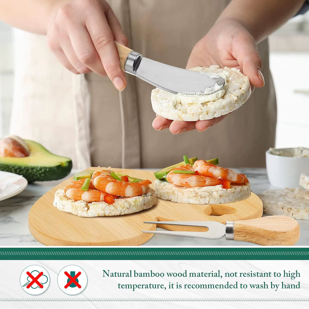 Bridal Shower Favor Heart Cheese Board Cheese Knives Wood Mini Charcuterie Board Wood Bread Cheese Serving Platter Serving Tray