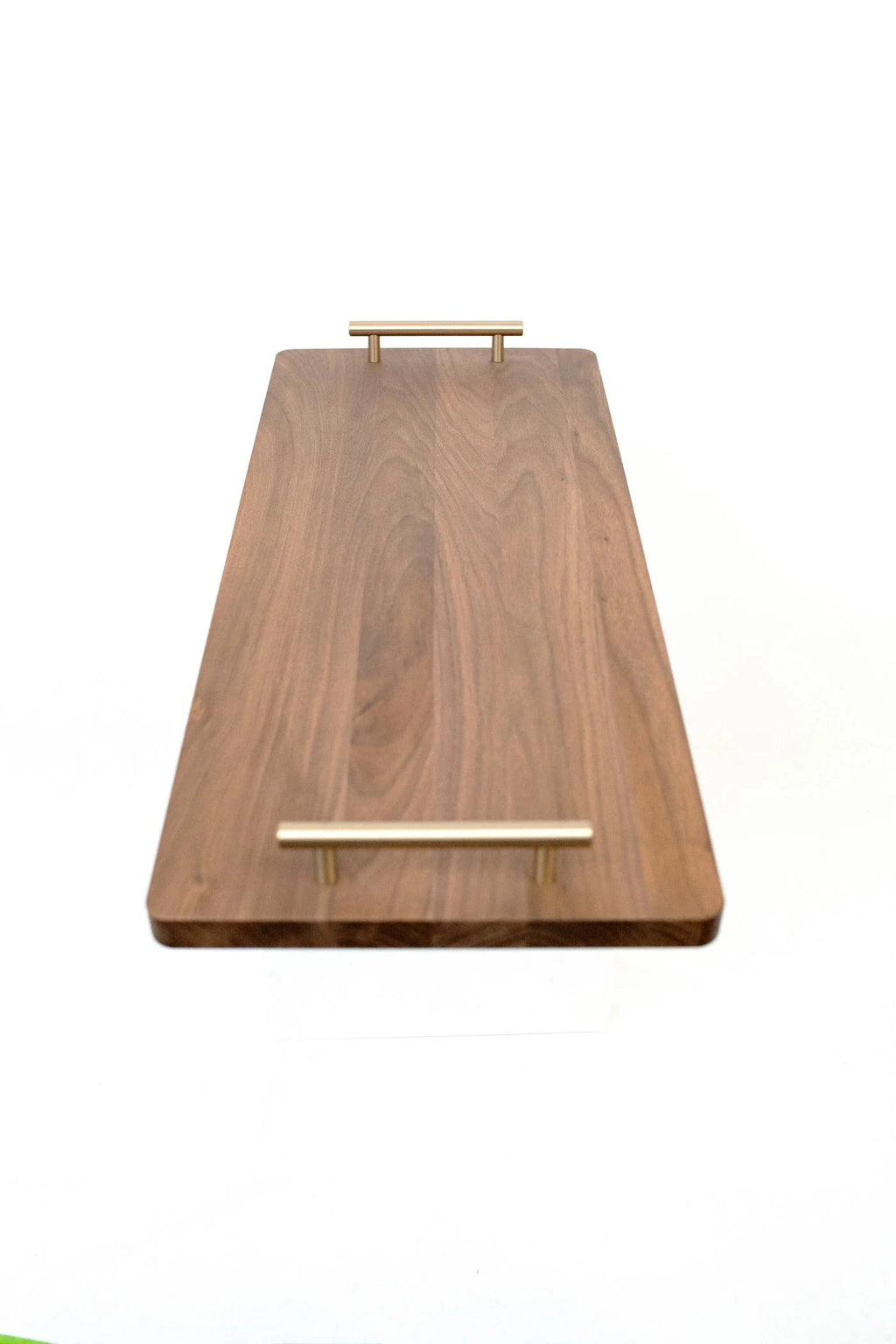 Extra Long Solid Walnut Hardwood Cutting Board with Bronze Metal Handles