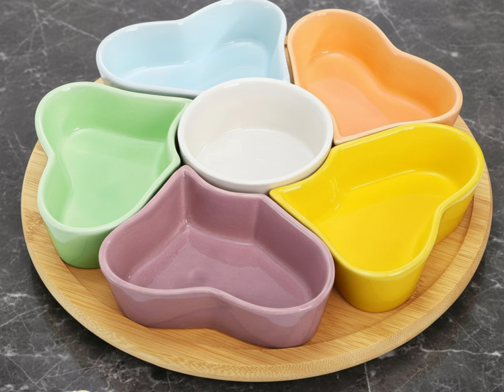 11'' Lazy Susan Tray, Ceramic 360° Rotating Serving Platters