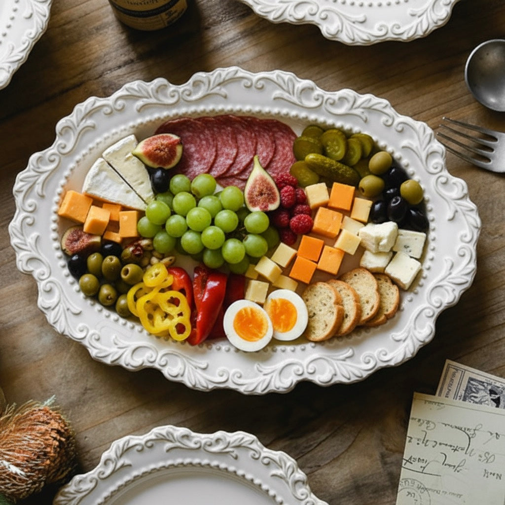 European Vintage Style Ceramic Dinner Plate