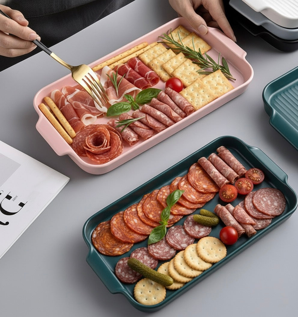 Rectangular household ceramic plate plate