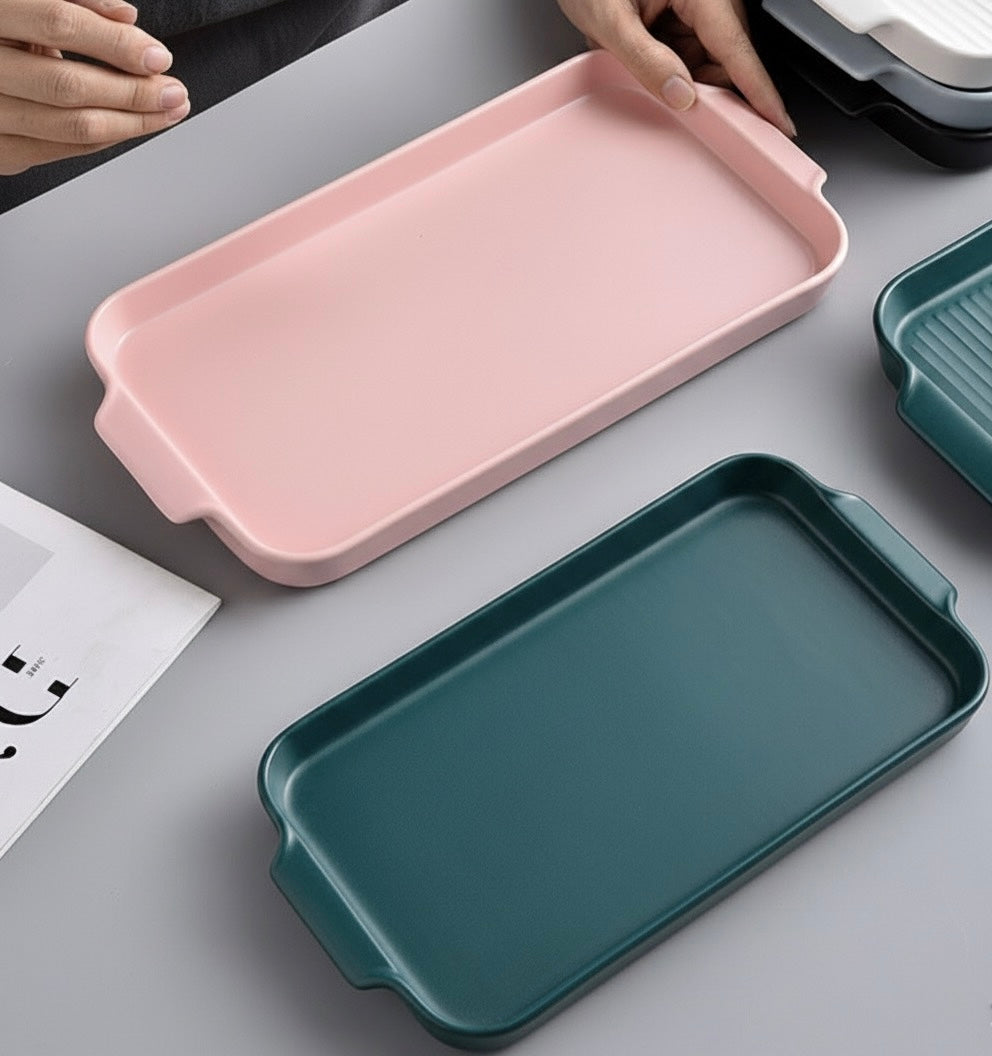 Rectangular household ceramic plate plate