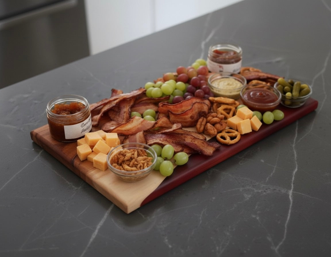 Handcrafted Maroon Maple Charcuterie Board