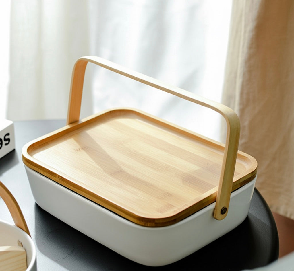 Minimalist to go Snack Plate with lid