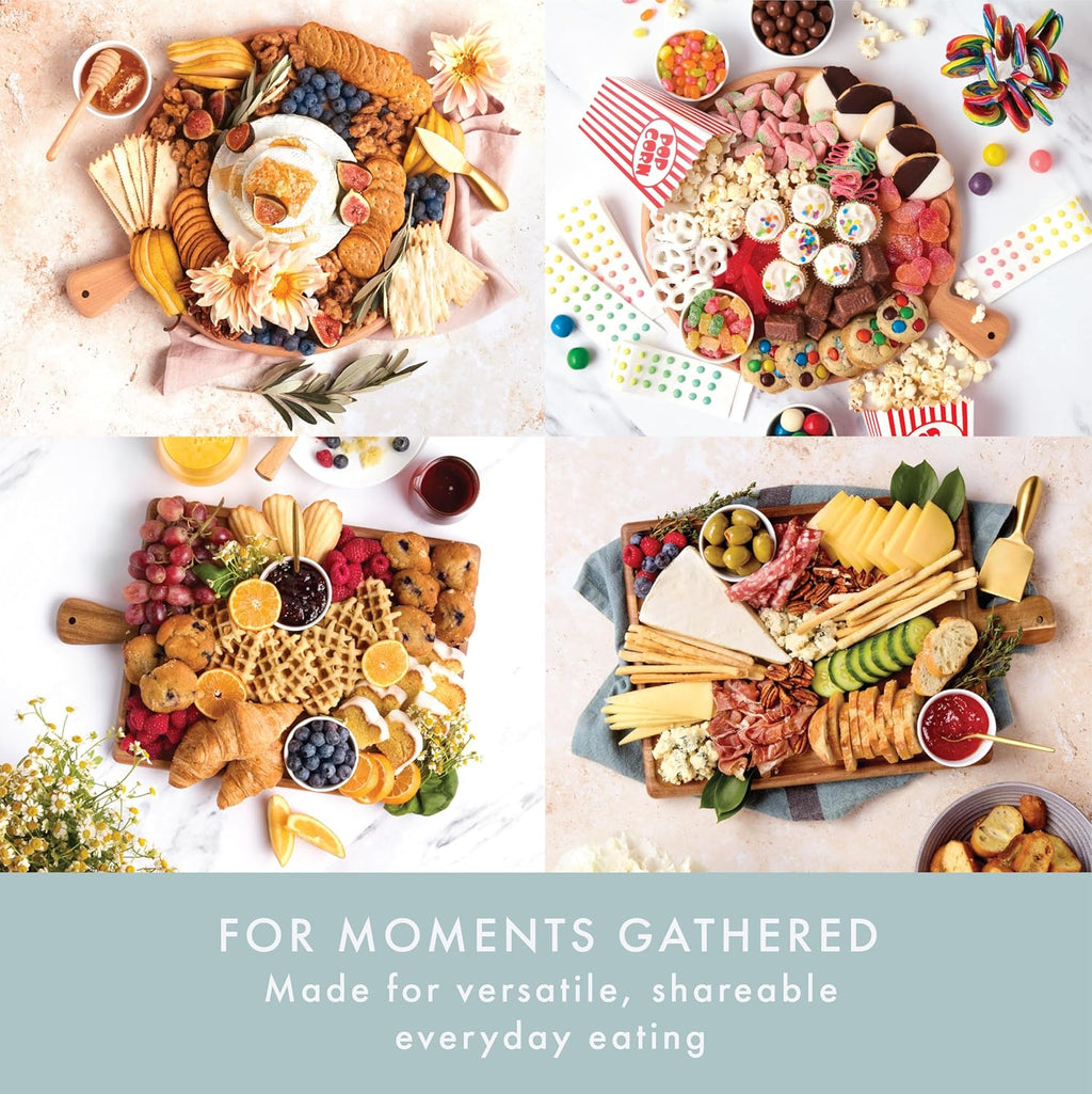 Charcuterie Board Set - round Acacia Cheese Board Serving Tray with Accessories - House Warming Gifts for New Home, Bridal Shower & Wedding Gift, Birthday Gifts for Women