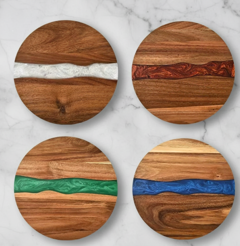 Acacia Wood with Resin Snack Board