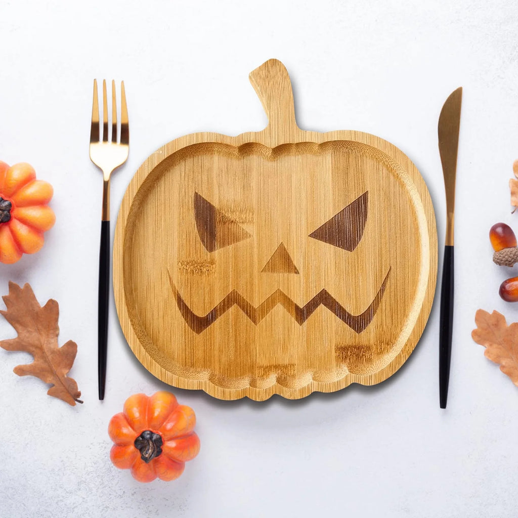 Halloween Pumpkin Wooden Charcuterie Boards Wooden Pumpkin Shaped Cheese Board Cheese Tray Platter Halloween Serving Dishes for Party Fruit Snack Food Meat Cookies Home Travel