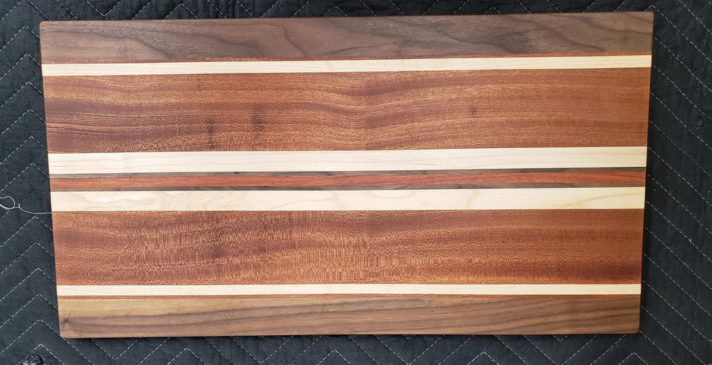 Handmade Hardwood Charcuterie Board: Walnut, Mahogany, Maple, Bloodwood