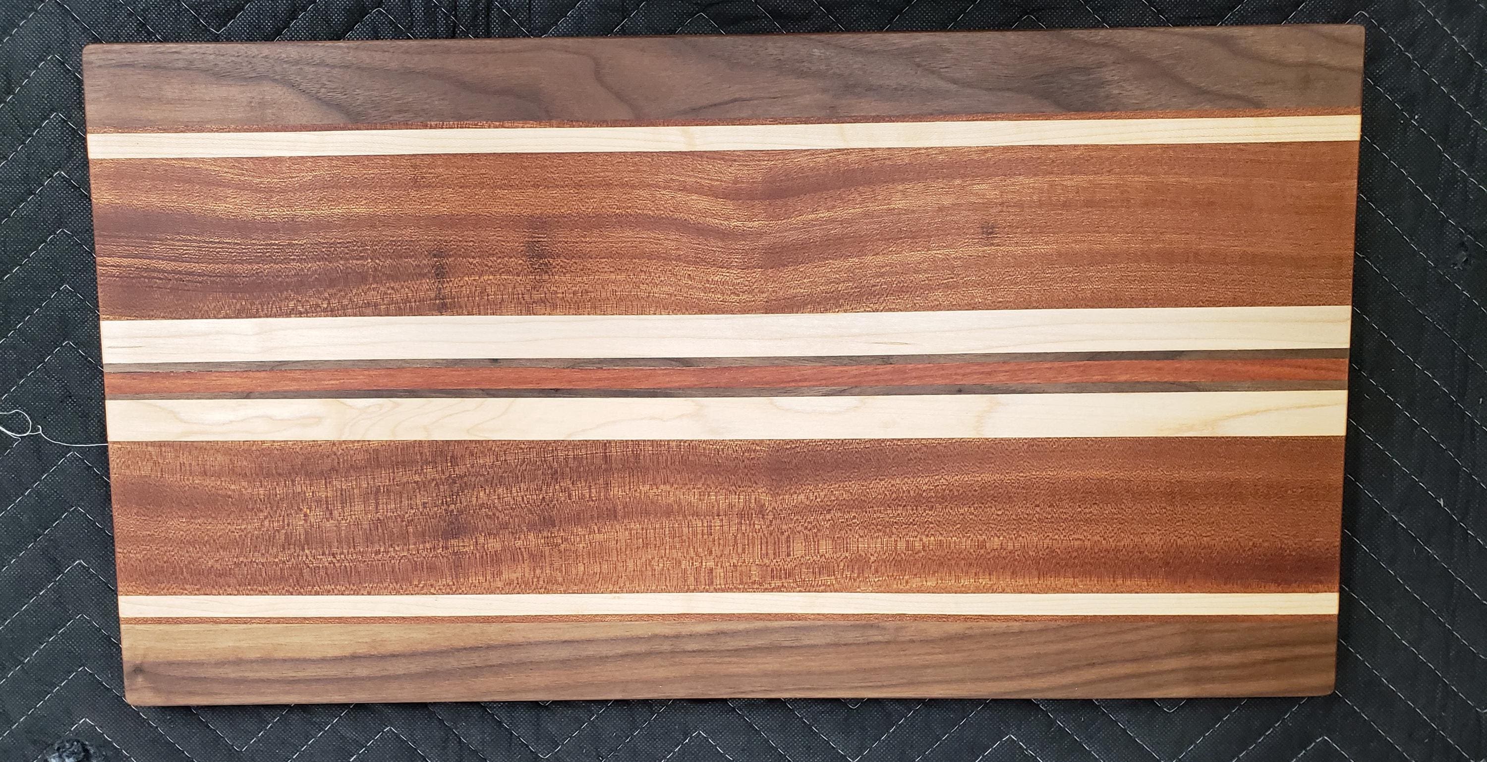 Handmade Hardwood Charcuterie Board: Walnut, Mahogany, Maple, Bloodwood