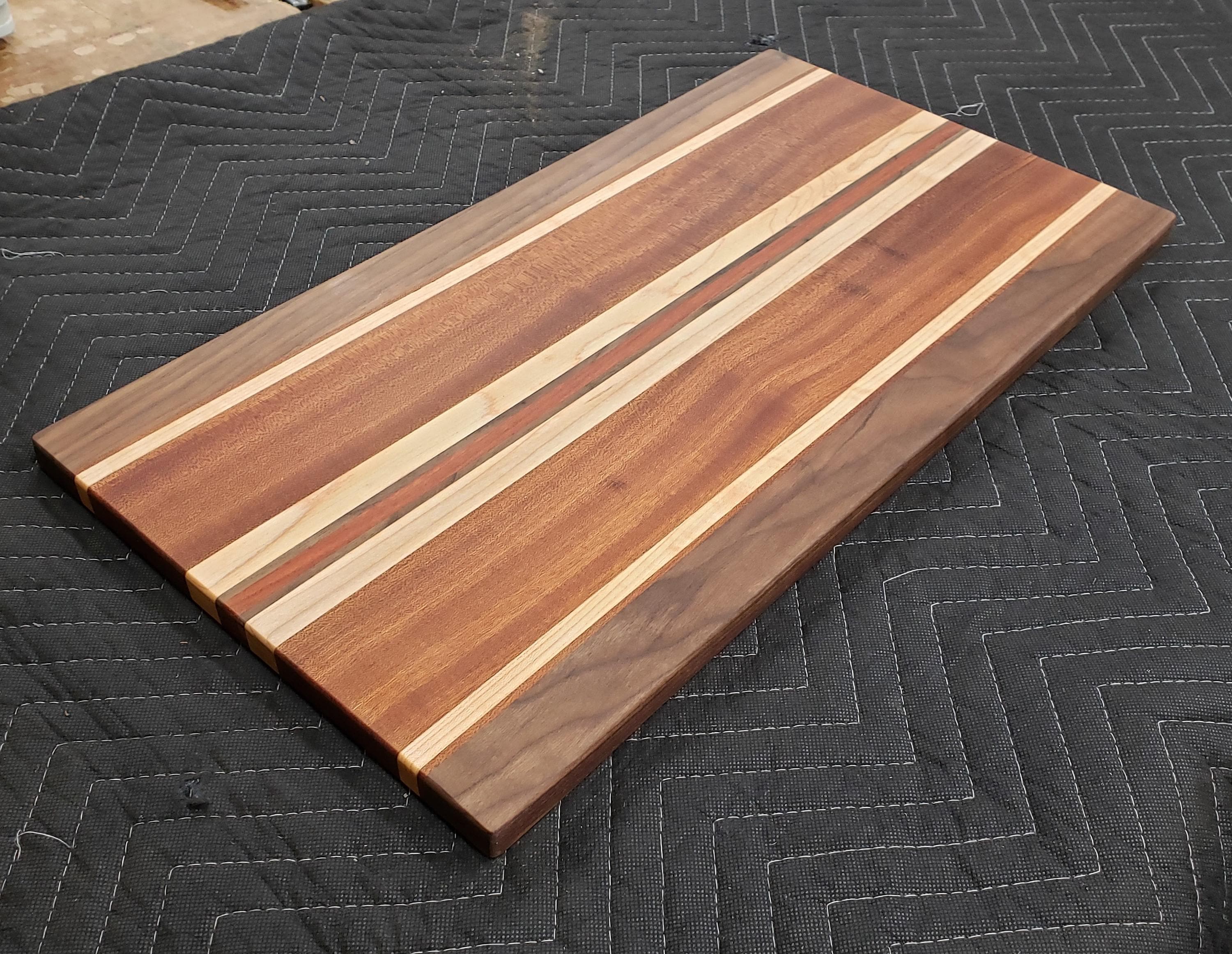 Handmade Hardwood Charcuterie Board: Walnut, Mahogany, Maple, Bloodwood