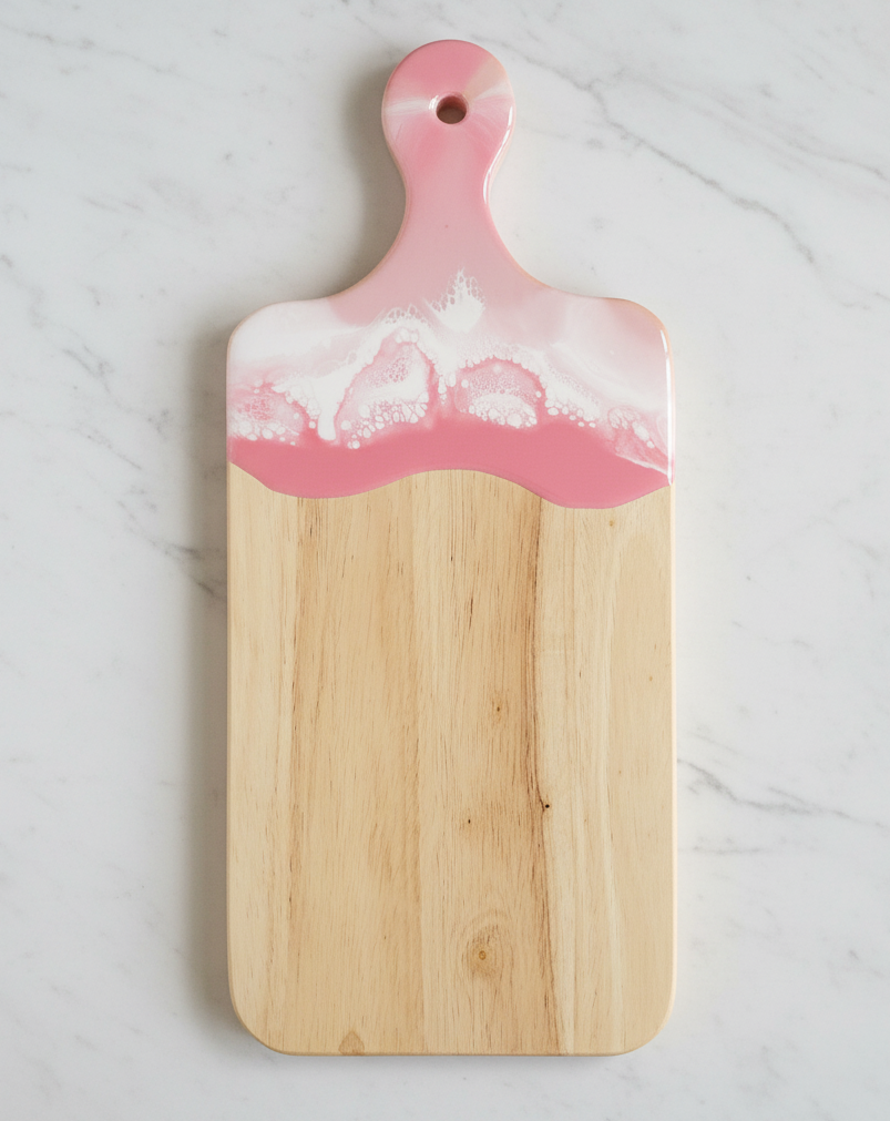 Pink & White Charcuterie and Serving Board