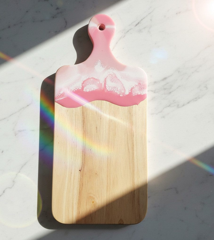 Pink & White Charcuterie and Serving Board