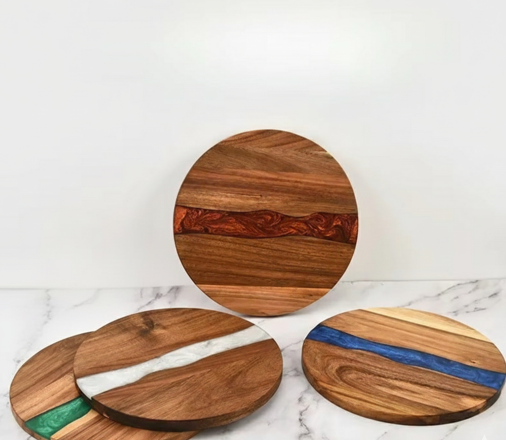 Acacia Wood with Resin Snack Board